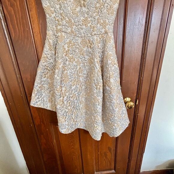 Simone Rocha Cream & Silver Floral Jacquard Dress Size 2 - Picture 6 of 7